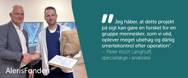 Peter Koch og Michael Gram Kierkegaard står ved annonceringen af forskningsprojekt, som støttes med forskningsmidler fra AlerisFonden.