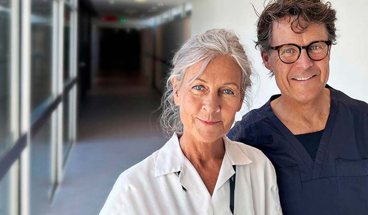 Kvindelig og mandelig læge fra Aleris Danmark.