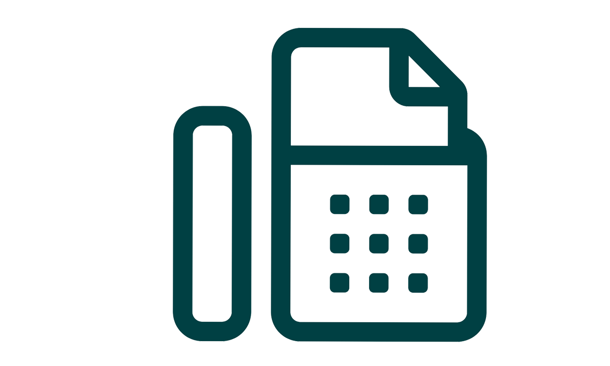 Ikon som illustrerer en fax.