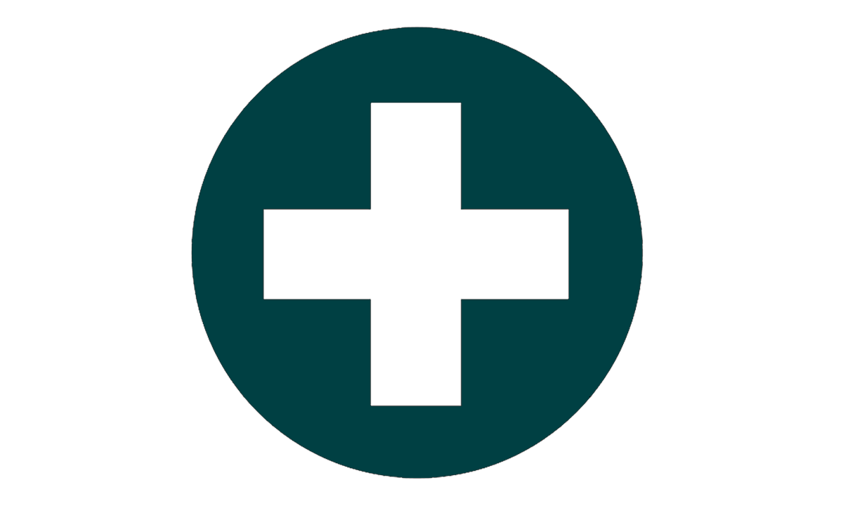 Ikon med medicinsk kors.