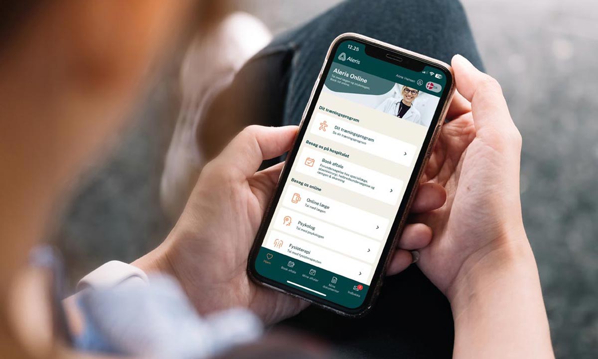 Aleris Fysioterapis selvtræningsapp.