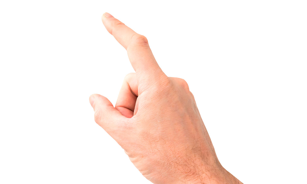 Billede af en springfinger.