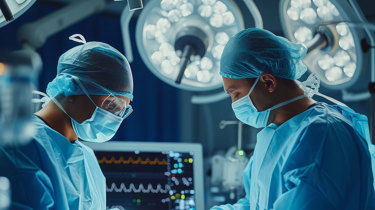 To kirurger foretager en operation.